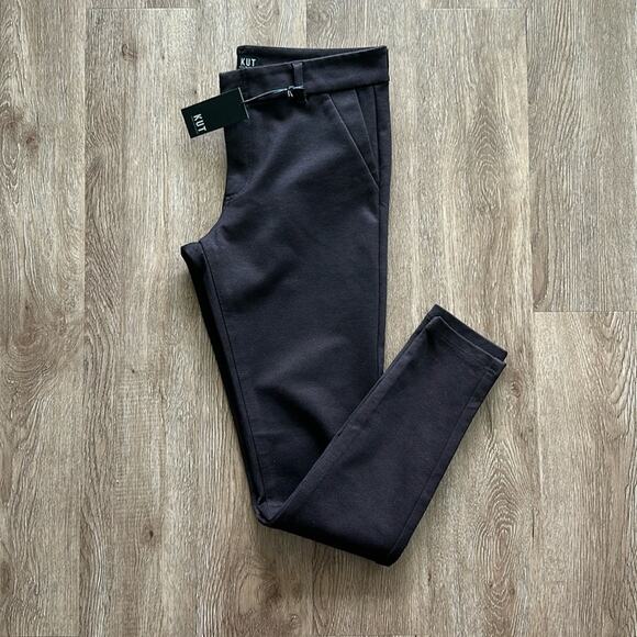NWT Kut From The Kloth Mia Skinny Ankle Pants Purple Black Size 6